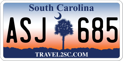 SC license plate ASJ685