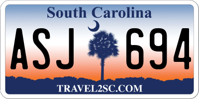 SC license plate ASJ694