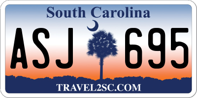 SC license plate ASJ695