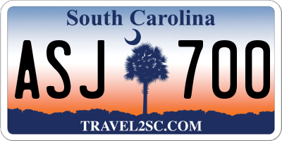 SC license plate ASJ700