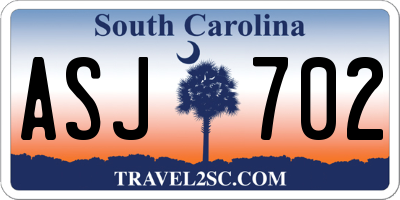 SC license plate ASJ702