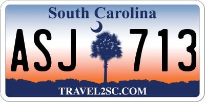 SC license plate ASJ713