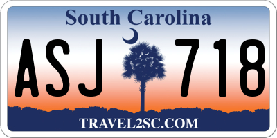 SC license plate ASJ718
