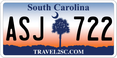 SC license plate ASJ722