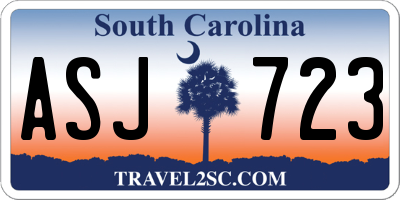SC license plate ASJ723