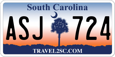 SC license plate ASJ724