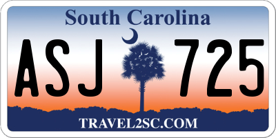 SC license plate ASJ725