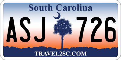 SC license plate ASJ726