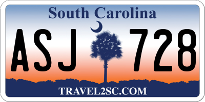 SC license plate ASJ728