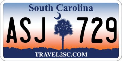 SC license plate ASJ729