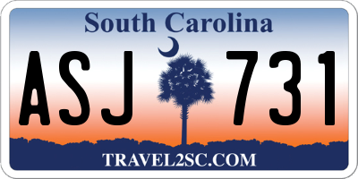 SC license plate ASJ731