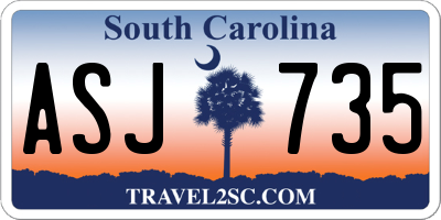 SC license plate ASJ735