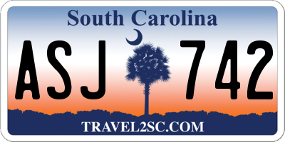 SC license plate ASJ742