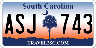 SC license plate ASJ743