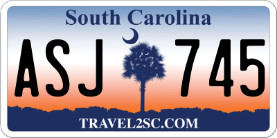 SC license plate ASJ745