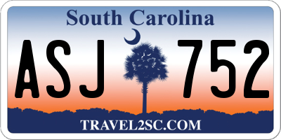 SC license plate ASJ752