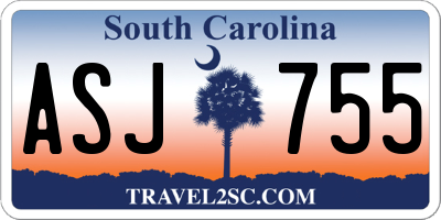 SC license plate ASJ755