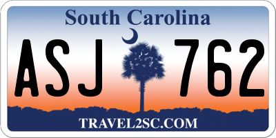 SC license plate ASJ762