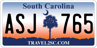 SC license plate ASJ765