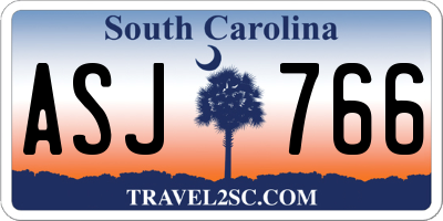 SC license plate ASJ766