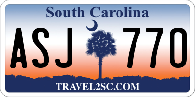 SC license plate ASJ770
