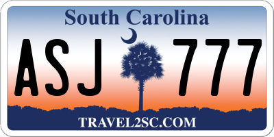 SC license plate ASJ777