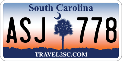 SC license plate ASJ778