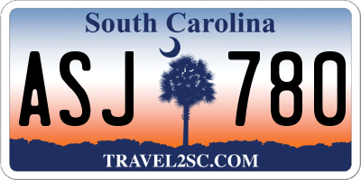 SC license plate ASJ780