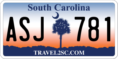 SC license plate ASJ781