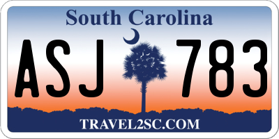 SC license plate ASJ783