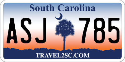 SC license plate ASJ785