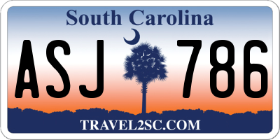 SC license plate ASJ786