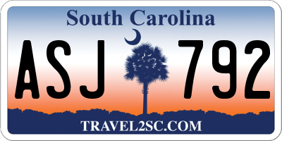 SC license plate ASJ792