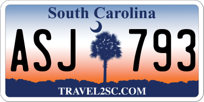 SC license plate ASJ793