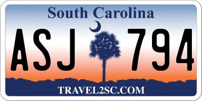 SC license plate ASJ794