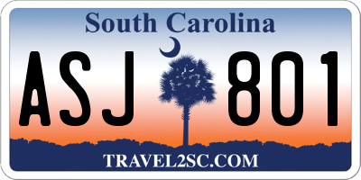 SC license plate ASJ801