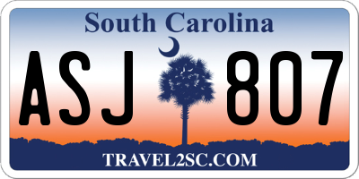 SC license plate ASJ807