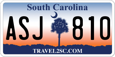 SC license plate ASJ810