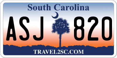 SC license plate ASJ820