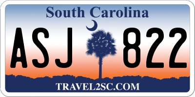 SC license plate ASJ822