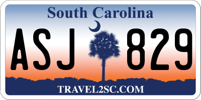 SC license plate ASJ829
