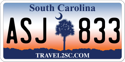 SC license plate ASJ833