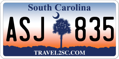 SC license plate ASJ835