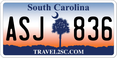 SC license plate ASJ836
