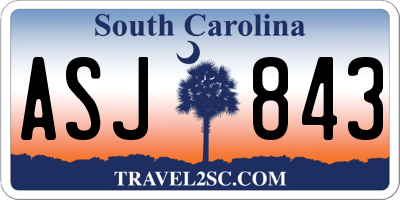 SC license plate ASJ843