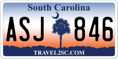 SC license plate ASJ846