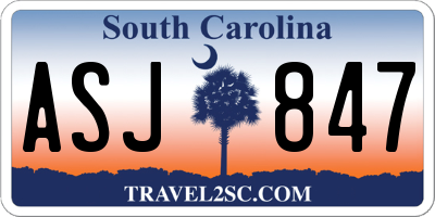 SC license plate ASJ847