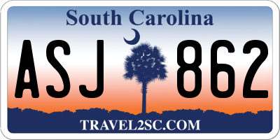 SC license plate ASJ862