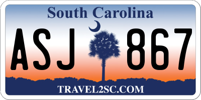 SC license plate ASJ867