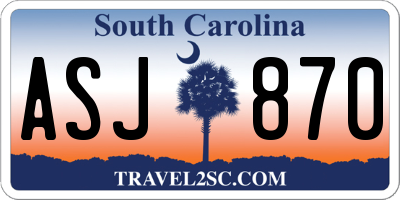 SC license plate ASJ870